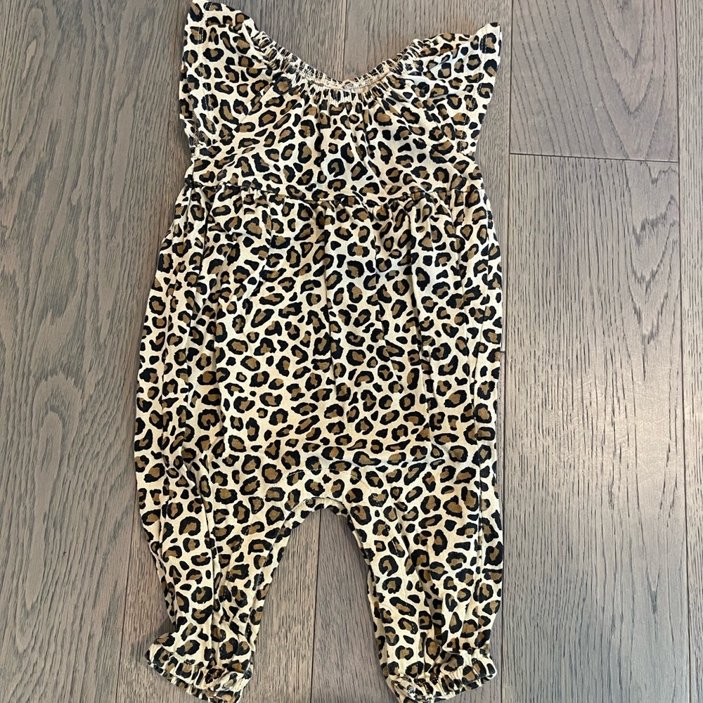 Old navy smocked leopard jumpsuit
